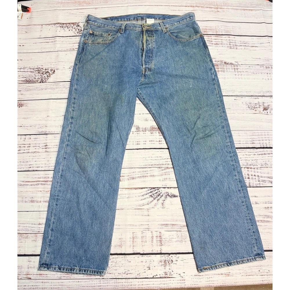 Levi's 501 Original Fit Jeans 38x29 Blue Denim Straight Leg Cotton 00501-0193